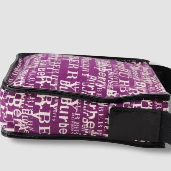Burberry Logo Print Crossbody Bag in Purple White and Black Graffiti Rare Small